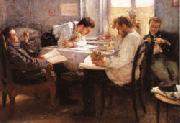 Leonid Pasternak The Night before the Examination Spain oil painting artist